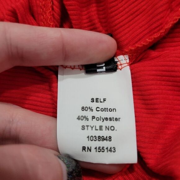 Red Ribbed Summer Dress - Picture 2 of 4